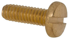 Value Collection - #8-32 UNC, 1/2" Length Under Head Slotted Drive Machine Screw - Binding Head, Brass, Uncoated, Without Washer - Eagle Tool & Supply