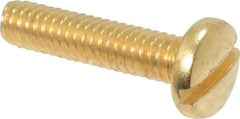 Value Collection - #8-32 UNC, 3/4" Length Under Head Slotted Drive Machine Screw - Binding Head, Brass, Uncoated, Without Washer - Eagle Tool & Supply
