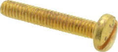 Value Collection - #8-32 UNC, 1" Length Under Head Slotted Drive Machine Screw - Binding Head, Brass, Uncoated, Without Washer - Eagle Tool & Supply
