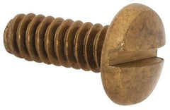 Value Collection - #10-24 UNC, 1/2" Length Under Head Slotted Drive Machine Screw - Binding Head, Brass, Uncoated, Without Washer - Eagle Tool & Supply
