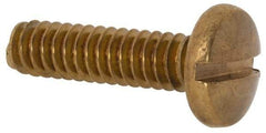 Value Collection - #10-24 UNC, 3/4" Length Under Head Slotted Drive Machine Screw - Binding Head, Brass, Uncoated, Without Washer - Eagle Tool & Supply