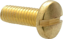 Value Collection - #10-32 UNF, 1/2" Length Under Head Slotted Drive Machine Screw - Binding Head, Brass, Uncoated, Without Washer - Eagle Tool & Supply