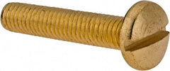 Value Collection - #10-32 UNF, 1" Length Under Head Slotted Drive Machine Screw - Binding Head, Brass, Uncoated, Without Washer - Eagle Tool & Supply