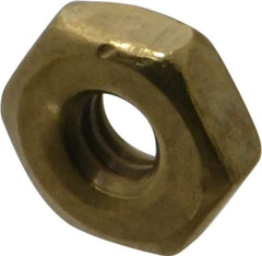 Value Collection - #6-32 UNC Brass Right Hand Machine Screw Hex Nut - 5/16" Across Flats, 7/64" High, Uncoated - Eagle Tool & Supply