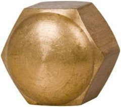 Value Collection - 1/2-13" UNC, 3/4" Width Across Flats, Uncoated, Brass Acorn Nut - 9/16" Overall Height - Eagle Tool & Supply