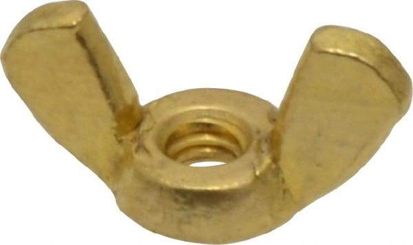 Value Collection - #8-32 UNC, Brass Standard Wing Nut - 0.91" Wing Span, 0.47" Wing Span - Eagle Tool & Supply