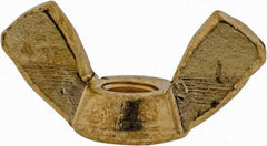 Value Collection - #10-32 UNF, Brass Standard Wing Nut - 0.91" Wing Span, 0.47" Wing Span - Eagle Tool & Supply