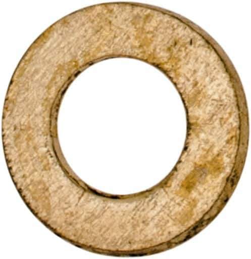 Value Collection - #2 Screw, Brass Standard Flat Washer - 0.099" ID x 3/16" OD, 0.02" Thick, Plain Finish - Eagle Tool & Supply