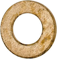 Value Collection - #2 Screw, Brass Standard Flat Washer - 0.099" ID x 3/16" OD, 0.02" Thick, Plain Finish - Eagle Tool & Supply