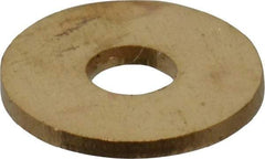 Value Collection - #4 Screw, Brass Standard Flat Washer - 0.12" ID x 1/4" OD, 0.025" Thick, Plain Finish - Eagle Tool & Supply