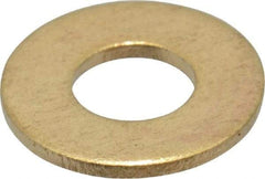 Value Collection - #8 Screw, Brass Standard Flat Washer - 0.172" ID x 3/8" OD, 0.032" Thick, Plain Finish - Eagle Tool & Supply