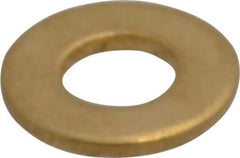 Value Collection - #10 Screw, Brass Standard Flat Washer - 0.2" ID x 7/16" OD, 0.036" Thick, Plain Finish - Eagle Tool & Supply
