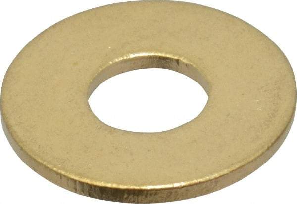 Value Collection - #10 Screw, Brass Standard Flat Washer - 0.2" ID x 1/2" OD, 0.04" Thick, Plain Finish - Eagle Tool & Supply