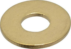 Value Collection - #10 Screw, Brass Standard Flat Washer - 0.2" ID x 1/2" OD, 0.04" Thick, Plain Finish - Eagle Tool & Supply