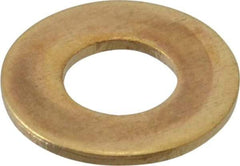Value Collection - #14 Screw, Brass Standard Flat Washer - 0.26" ID x 9/16" OD, 0.04" Thick, Plain Finish - Eagle Tool & Supply
