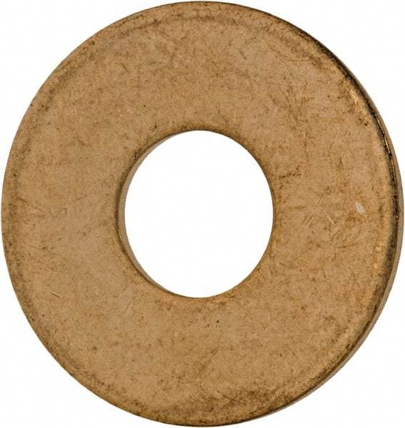 Value Collection - #14 Screw, Brass Standard Flat Washer - 0.26" ID x 11/16" OD, 0.051" Thick, Plain Finish - Eagle Tool & Supply