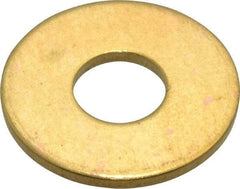 Value Collection - #20 Screw, Brass Standard Flat Washer - 0.339" ID x 7/8" OD, 0.057" Thick, Plain Finish - Eagle Tool & Supply