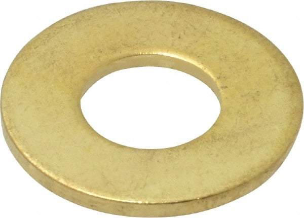 Value Collection - #24 Screw, Brass Standard Flat Washer - 0.386" ID x 7/8" OD, 0.057" Thick, Plain Finish - Eagle Tool & Supply