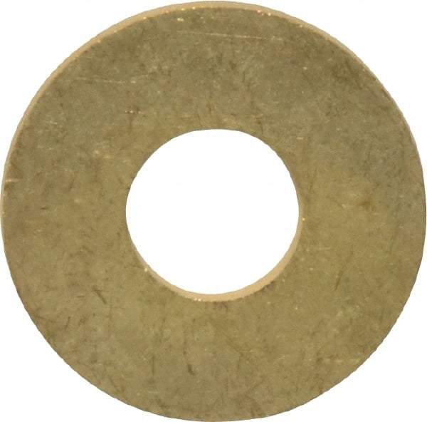 Value Collection - #24 Screw, Brass Standard Flat Washer - 0.386" ID x 1" OD, 0.074" Thick, Plain Finish - Eagle Tool & Supply