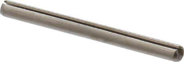 Made in USA - 3/32" Diam x 1-1/8" Long Slotted Spring Pin - Grade 420 Stainless Steel, Bright Finish - Eagle Tool & Supply