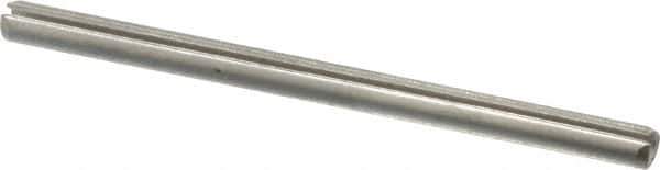 Made in USA - 3/32" Diam x 1-1/2" Long Slotted Spring Pin - Grade 420 Stainless Steel, Bright Finish - Eagle Tool & Supply
