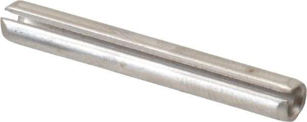 Made in USA - 5/32" Diam x 1-1/4" Long Slotted Spring Pin - Grade 420 Stainless Steel, Bright Finish - Eagle Tool & Supply
