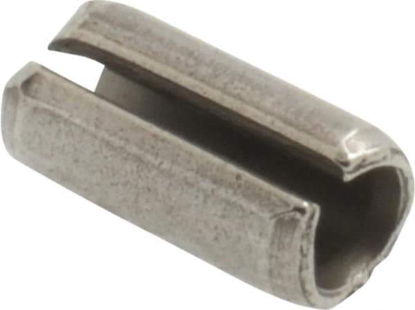 Made in USA - 3/16" Diam x 3/8" Long Slotted Spring Pin - Grade 420 Stainless Steel, Bright Finish - Eagle Tool & Supply