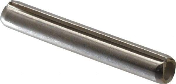 Made in USA - 3/16" Diam x 1-1/4" Long Slotted Spring Pin - Grade 420 Stainless Steel, Bright Finish - Eagle Tool & Supply