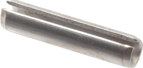 Made in USA - 7/32" Diam x 1" Long Slotted Spring Pin - Grade 420 Stainless Steel, Bright Finish - Eagle Tool & Supply