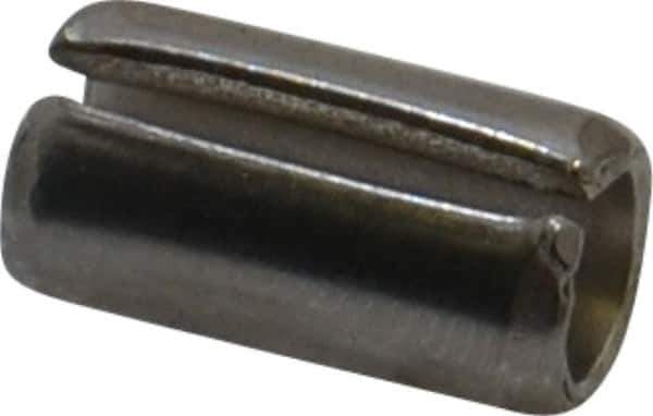 Made in USA - 1/4" Diam x 1/2" Long Slotted Spring Pin - Grade 420 Stainless Steel, Bright Finish - Eagle Tool & Supply