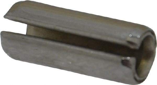 Made in USA - 1/4" Diam x 5/8" Long Slotted Spring Pin - Grade 420 Stainless Steel, Bright Finish - Eagle Tool & Supply