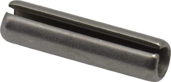 Made in USA - 1/4" Diam x 1" Long Slotted Spring Pin - Grade 420 Stainless Steel, Bright Finish - Eagle Tool & Supply
