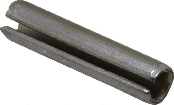 Made in USA - 1/4" Diam x 1-1/8" Long Slotted Spring Pin - Grade 420 Stainless Steel, Bright Finish - Eagle Tool & Supply