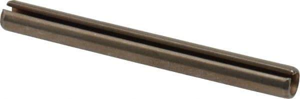 Made in USA - 1/4" Diam x 2-1/2" Long Slotted Spring Pin - Grade 420 Stainless Steel, Bright Finish - Eagle Tool & Supply