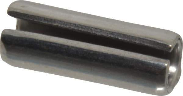 Made in USA - 3/8" Diam x 1" Long Slotted Spring Pin - Grade 420 Stainless Steel, Bright Finish - Eagle Tool & Supply