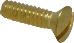 Value Collection - #6-32 UNC, 1/2" OAL Slotted Drive Machine Screw - Oval Head, Brass, Uncoated, Without Washer - Eagle Tool & Supply
