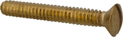 Value Collection - #6-32 UNC, 1" OAL Slotted Drive Machine Screw - Oval Head, Brass, Uncoated, Without Washer - Eagle Tool & Supply