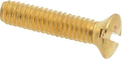 Value Collection - #8-32 UNC, 3/4" OAL Slotted Drive Machine Screw - Oval Head, Brass, Uncoated, Without Washer - Eagle Tool & Supply