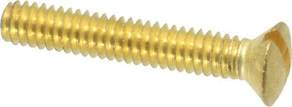 Value Collection - #8-32 UNC, 1" OAL Slotted Drive Machine Screw - Oval Head, Brass, Uncoated, Without Washer - Eagle Tool & Supply
