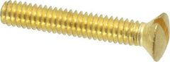 Value Collection - #8-32 UNC, 1" OAL Slotted Drive Machine Screw - Oval Head, Brass, Uncoated, Without Washer - Eagle Tool & Supply