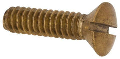 Value Collection - #10-24 UNC, 3/4" OAL Slotted Drive Machine Screw - Oval Head, Brass, Uncoated, Without Washer - Eagle Tool & Supply