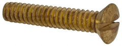 Value Collection - #10-24 UNC, 1" OAL Slotted Drive Machine Screw - Oval Head, Brass, Uncoated, Without Washer - Eagle Tool & Supply