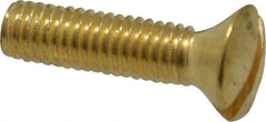 Value Collection - #10-32 UNF, 3/4" OAL Slotted Drive Machine Screw - Oval Head, Brass, Uncoated, Without Washer - Eagle Tool & Supply