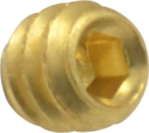 Value Collection - #6-32 UNC, 1/8" OAL, Cup Point Set Screw - Brass, 1/16" Key - Eagle Tool & Supply