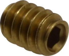 Value Collection - #6-32 UNC, 3/16" OAL, Cup Point Set Screw - Brass, 1/16" Key - Eagle Tool & Supply