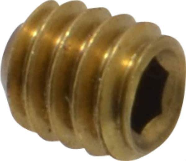 Value Collection - #8-32 UNC, 3/16" OAL, Cup Point Set Screw - Brass, 5/64" Key - Eagle Tool & Supply