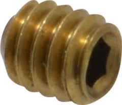 Value Collection - #8-32 UNC, 3/16" OAL, Cup Point Set Screw - Brass, 5/64" Key - Eagle Tool & Supply