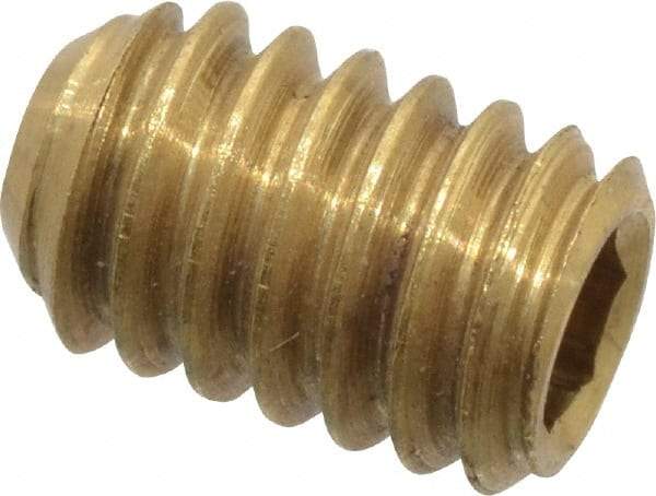 Value Collection - #8-32 UNC, 1/4" OAL, Cup Point Set Screw - Brass, 5/64" Key - Eagle Tool & Supply