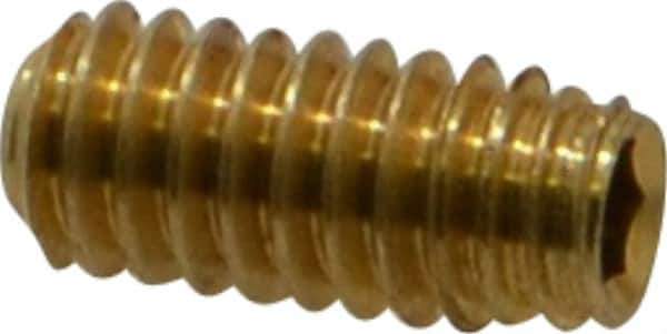 Value Collection - #8-32 UNC, 3/8" OAL, Cup Point Set Screw - Brass, 5/64" Key - Eagle Tool & Supply