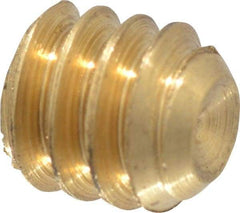 Value Collection - #10-24 UNC, 3/16" OAL, Cup Point Set Screw - Brass, 3/32" Key - Eagle Tool & Supply